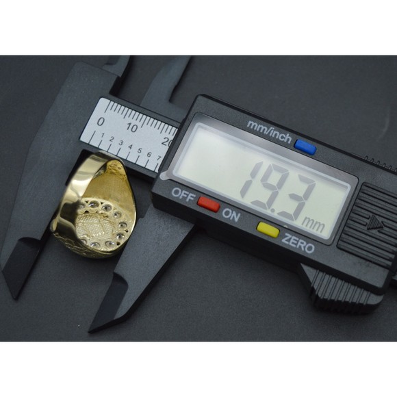 Real 10K Solid Yellow Gold 19mm CZ Master Freemason Masonic Ring 7.0gr ALL Size - Picture 4 of 6